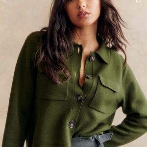 Sezane Betty Cardigan Kaki. - Size S